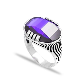 Amethyst Authentic Men Ring Wholesale Handmade 925 Sterling Silver